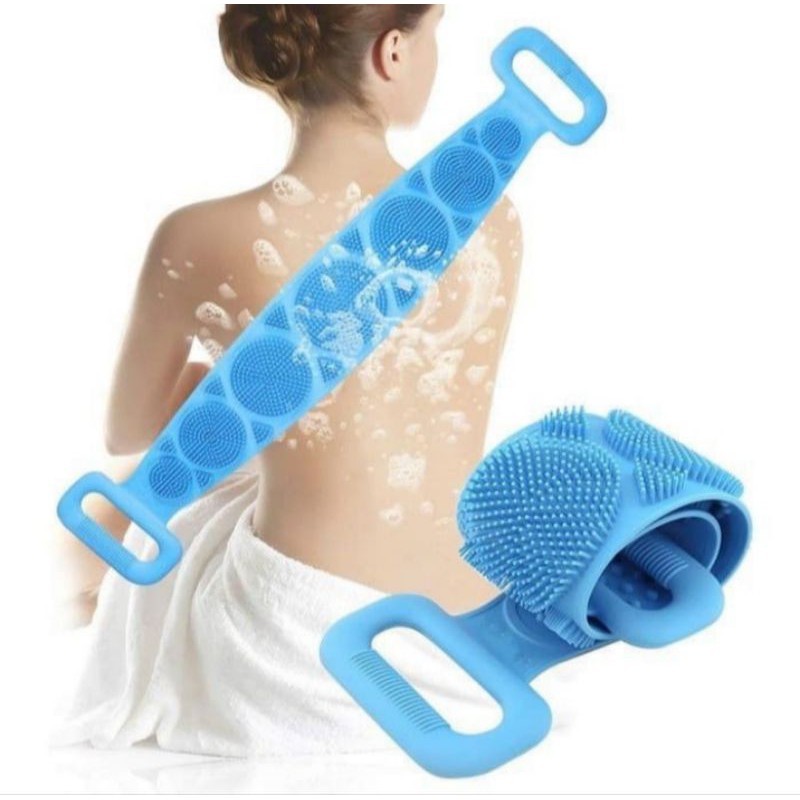 Sikat Punggung Mandi Silikon Silicon Lembut Panjang Penggosok Busa Penghilang Daki Brush Scrubber