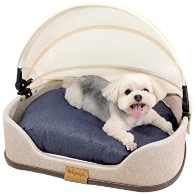 Tempat Tidur Kasur Anjing Kucing Ibiyaya Canopy Daybed Denim FB1530