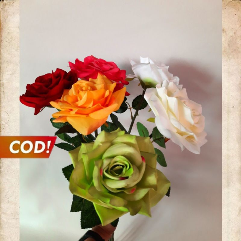 Bunga plastik mawar besar artificial-7