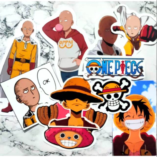 Sticker Anime One Piece Dan Saitama One Punch Man Shopee Indonesia