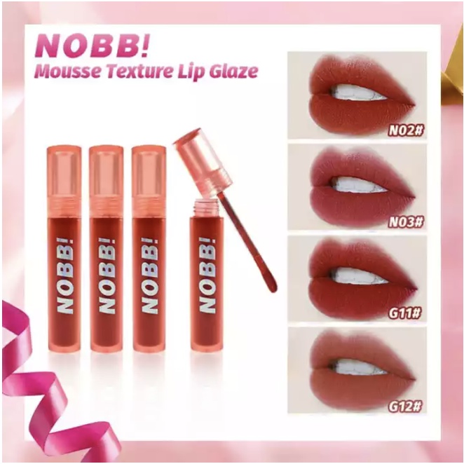 NOBB Air Matte Velvet Lip Cream Lipstik Lipstick Long Lasting Waterproof Lip Gloss NO001