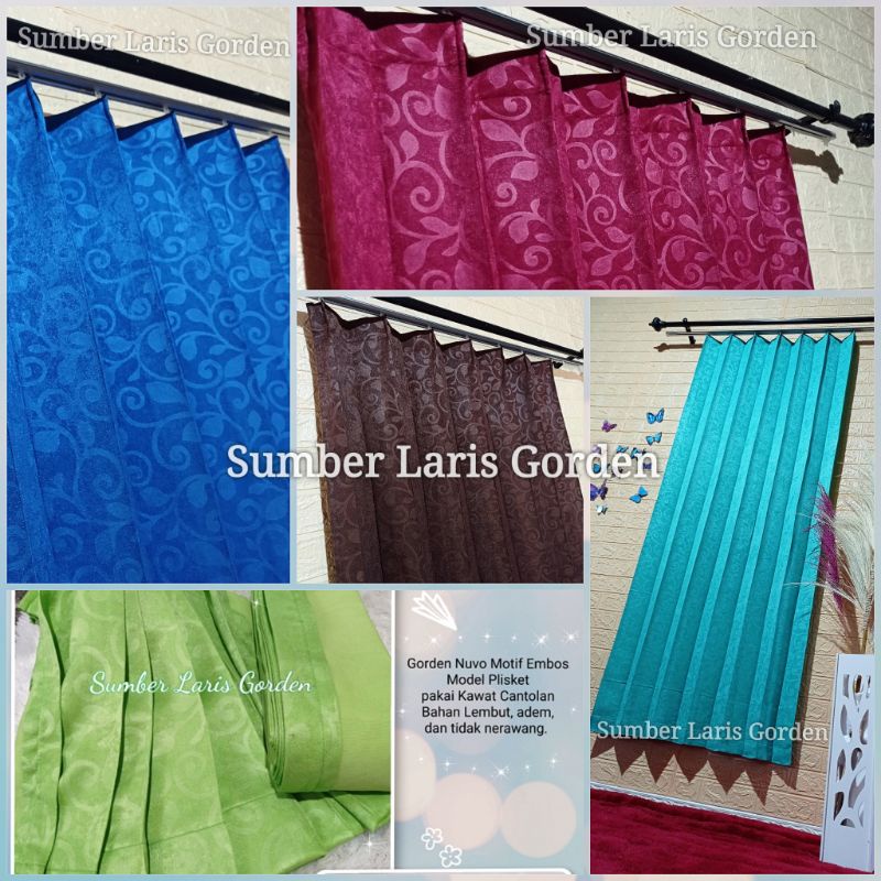 Gorden plisket embos polos Cantolan Kawat S Hordeng jendela - Korden pintu bahan lembut dan tebal