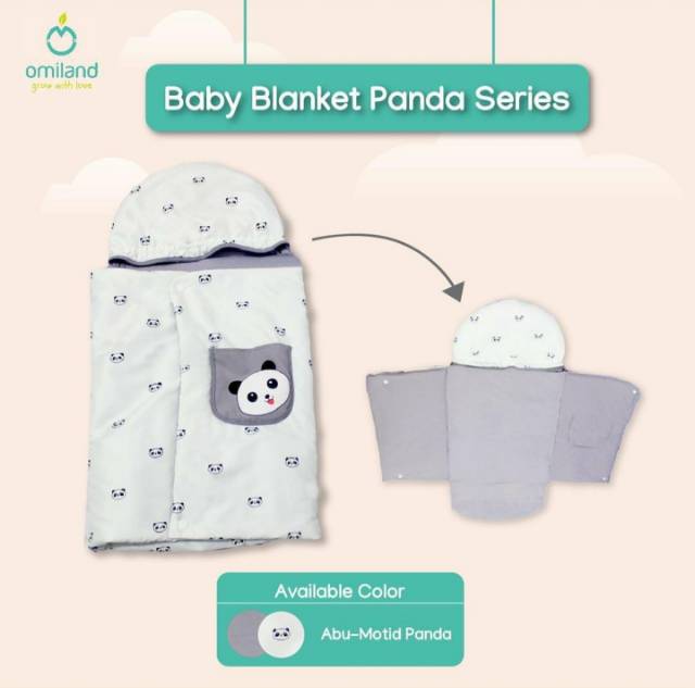 Omiland Baby Blanket Selimut Bayi Topi Bahan Lembut dan Lucu Panda Series - OBB 1311