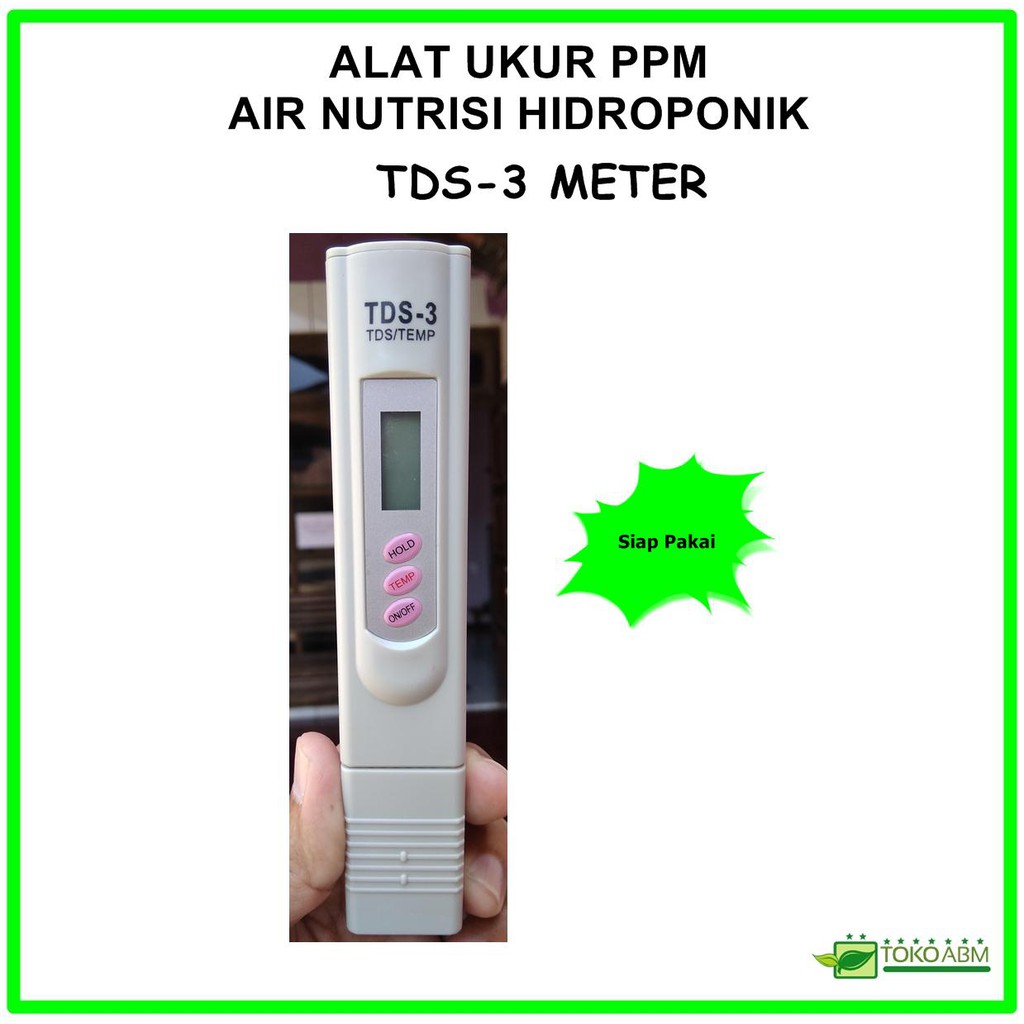 TDS 3 Meter Digital Alat Ukur PPM Air iHidroponiki TDS 3 