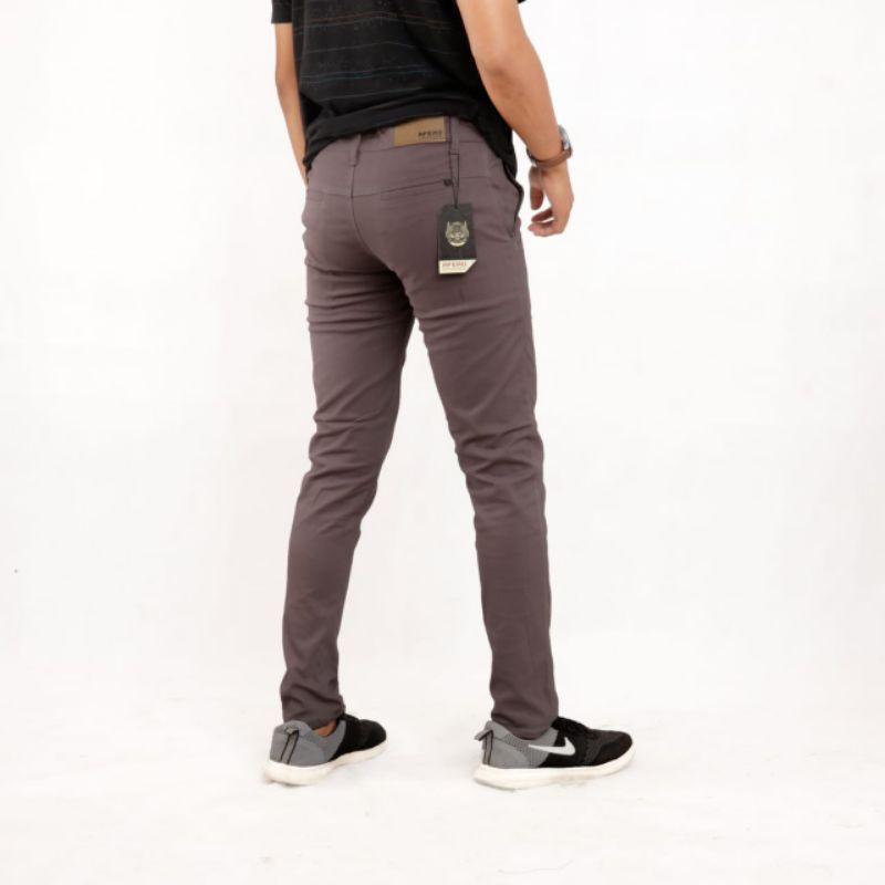 CELANA CHINO Panjang pria Slimfit KERJAHARIAN Santai Casual Formal Hitam Abu Cream Mocca Size