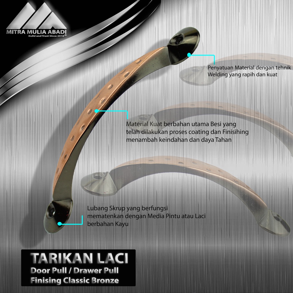 Tarikan Laci Lemari Perunggu 5inch Door Pull drawer