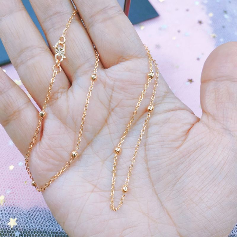 Kalung Wanita Titanium Anti Karat Lapis Emas