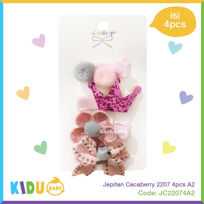 Jepitan Cacaberry 2207 4pcs Jepitan Rambut Aksesoris Rambut Bayi dan Anak Kidu Baby