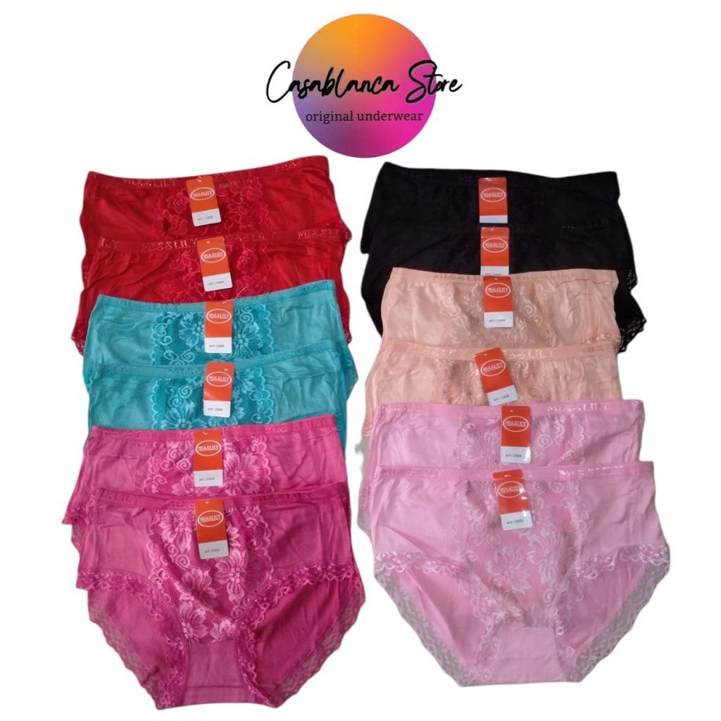 CELANA DALAM RENDA LACE BRUKAT MISSLILY (Art. 3369) BERBAHAN SANGAT HALUS &amp; LEMBUT.