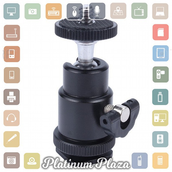 Ball Head Kamera Hot Shoe 1/4 - Black`EA6Z5J-