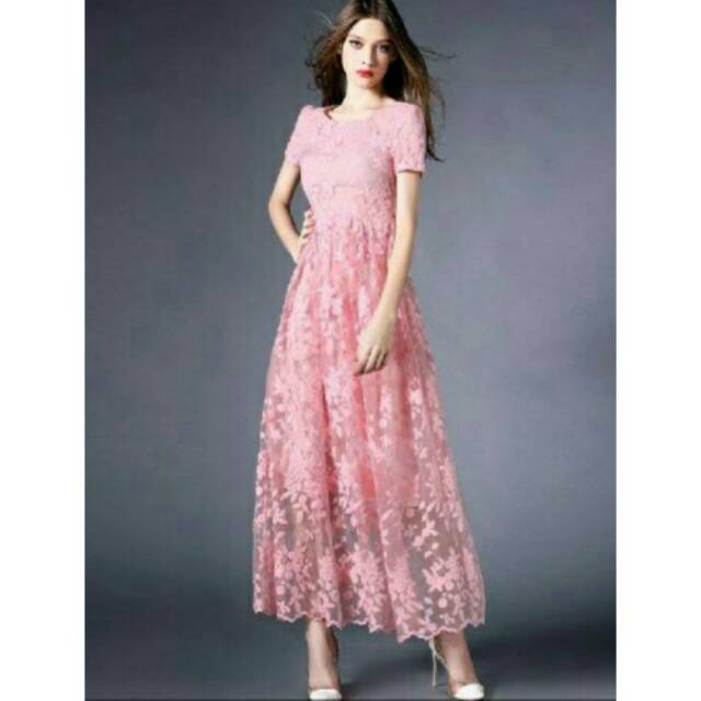 Dress Valentina Salem Dress Brokat Dress Maxi Dress Wanita