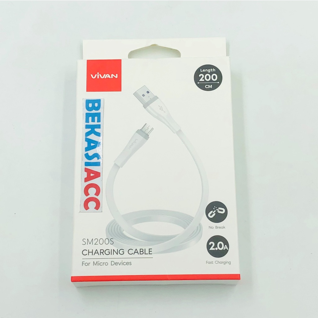 KABEL CHARGER VIVAN SM200S MICRO / KABEL DATA 200CM VIVAN MUCRO USB
