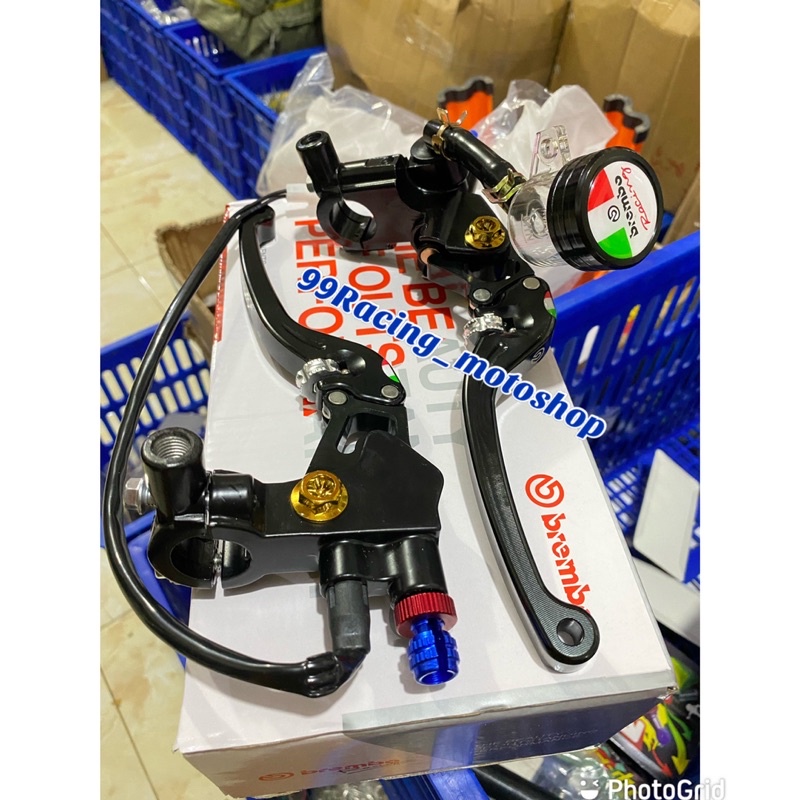 MASTER REM SET KIRI KANAN ATAU SEPASANG PLUS TABUNG MASTER REM NEW FULL BLACK UNIVERSAL ALL MOTOR