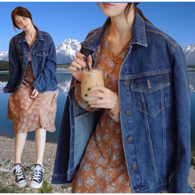Jaket jeans wanita OVERSIZE 13 Ozz