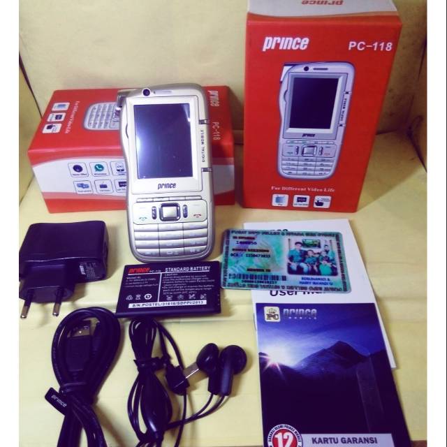 Prince PC 118, handphone unik model handycam, 4 sim GSM, 2 slot MMC, Toucscreen, TV, Baru, Garansi