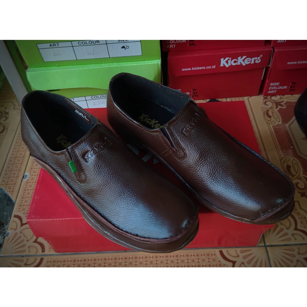 Sepatu Formal Pria Kickers Kulit Sapi Asli / Sepatu Pantofel Kerja