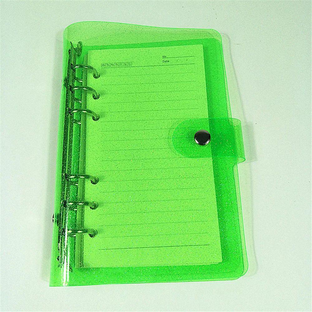 Lanfy Penutup Notebook PVC Lembut Perlengkapan Kantor Map Binder Planner Cover A5 A6 A7 6ring Binder Loose-Leaf Cover