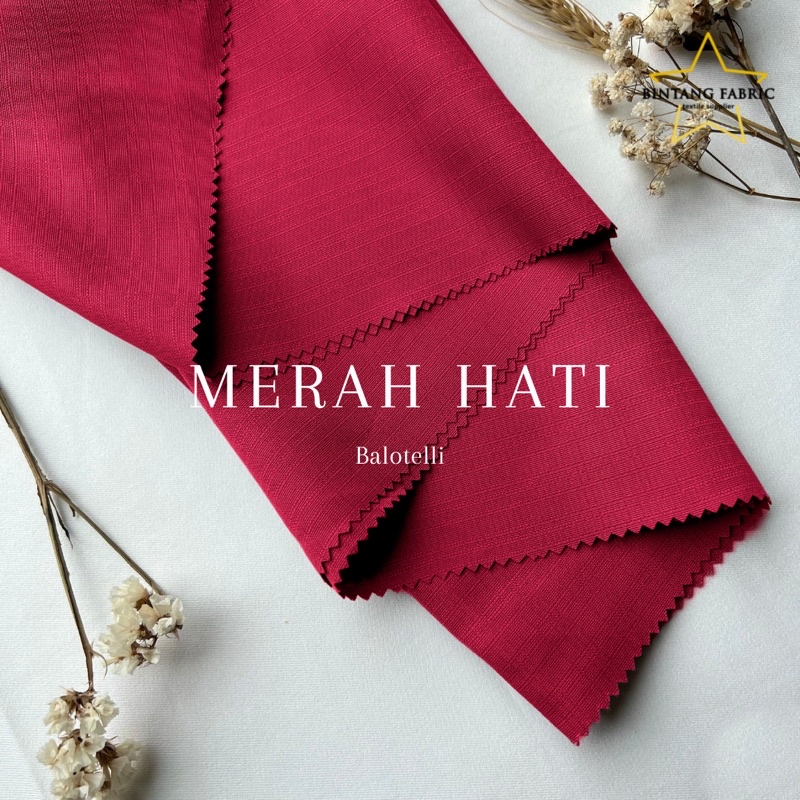 Bahan Bintang Fabric Kain Baloteli Polosan 1 meter-Merah Hati