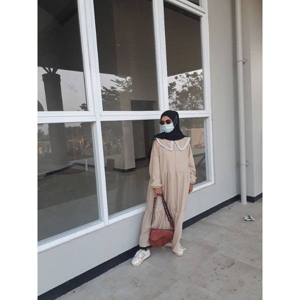 midi dress polkadot