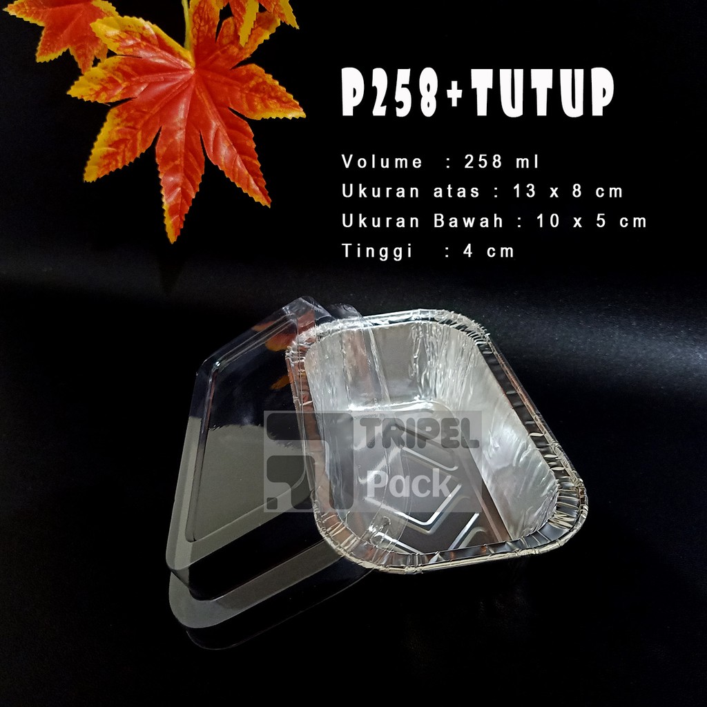 Aluminium Foil Cup P-258 + Tutup Mika isi 20 pcs Mentai Lasagna