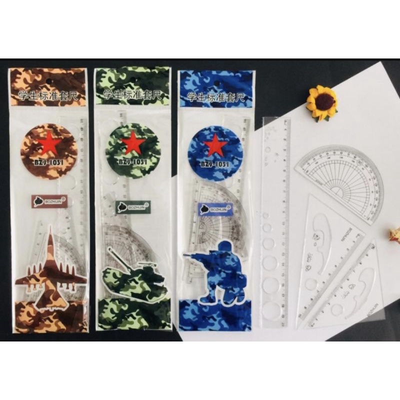 PENGGARIS SET ISI 4 (BOCAI)/GARISAN SET-ARMY bocai