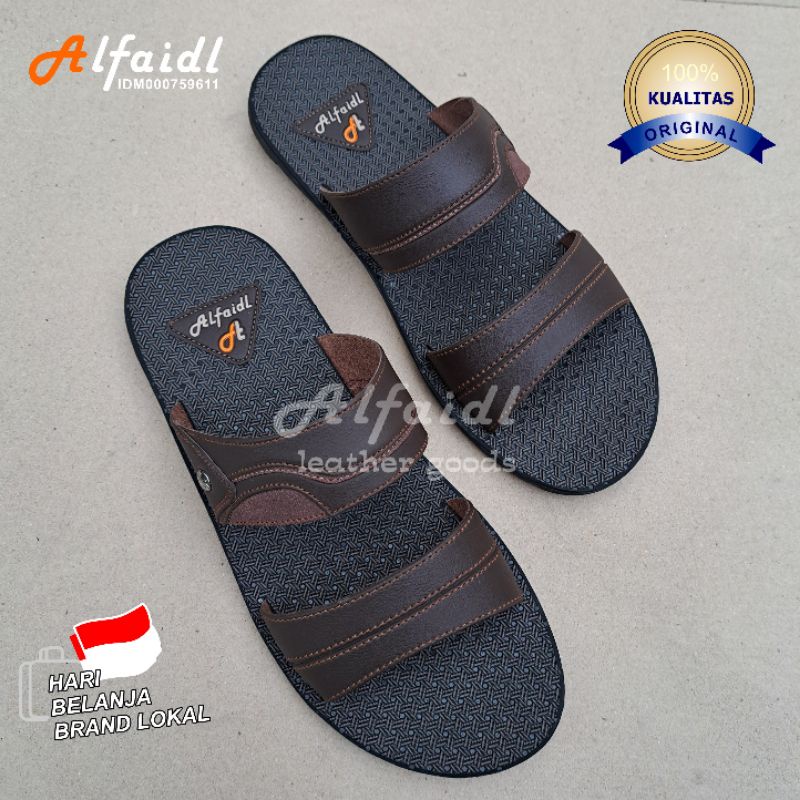 Sandal Distro | Sandal Pria Casual | Sendal Bandua Cowok | Sandal Slide Original Alfaidl