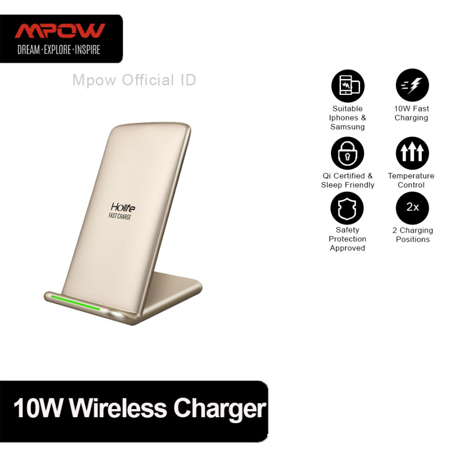 MPOW - Holife 10W Wireless Charger, Fast Wireless Charger Stand HLPA046