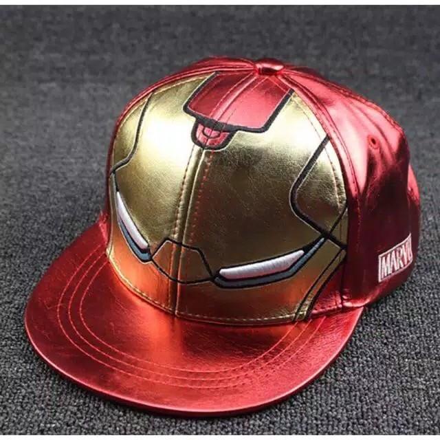 TOPI BASEBALL ANAK IMPORT KARAKTER MARVEL IRON MAN IRONMAN RED GOLD