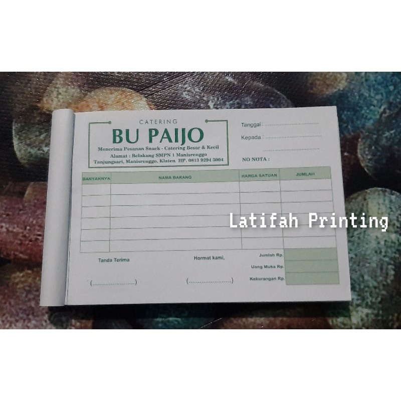 

Nota Catering/Nota snack/Nota Pesanan/Nota makanan/Nota 2ply