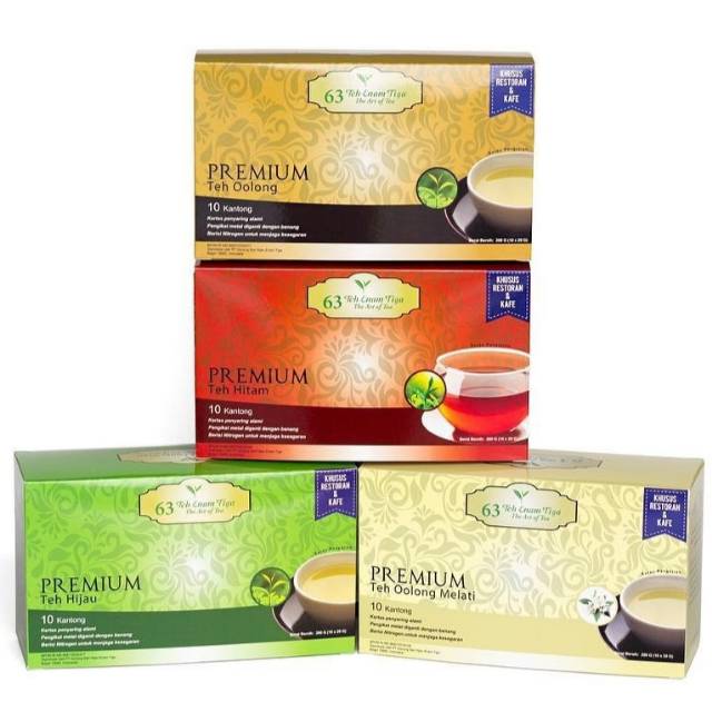 

Premium Green Tea 20gr*10pcs ( Resto & cafe ) , black tea , Jasmine , Oolong teh enam tiga Teh 63