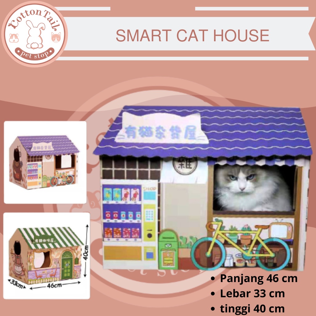 SMART CAT HOUSE - Mainan Rumah Kucing Dengan Scratcher