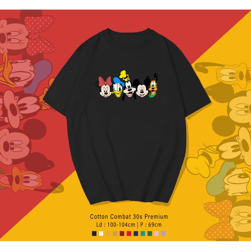 MICKEY FAMILY / TERMURAH BAJU KAOS KATUN WANITA/ PRIA UNISEX LENGAN PENDEK / TUMBLR TEE /  OVERSIZE