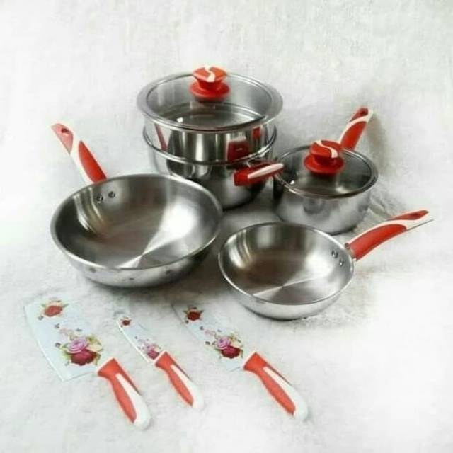 Panci Supra set - Panci set - panci set 10 pcs - Alat masak panci & penggorengan