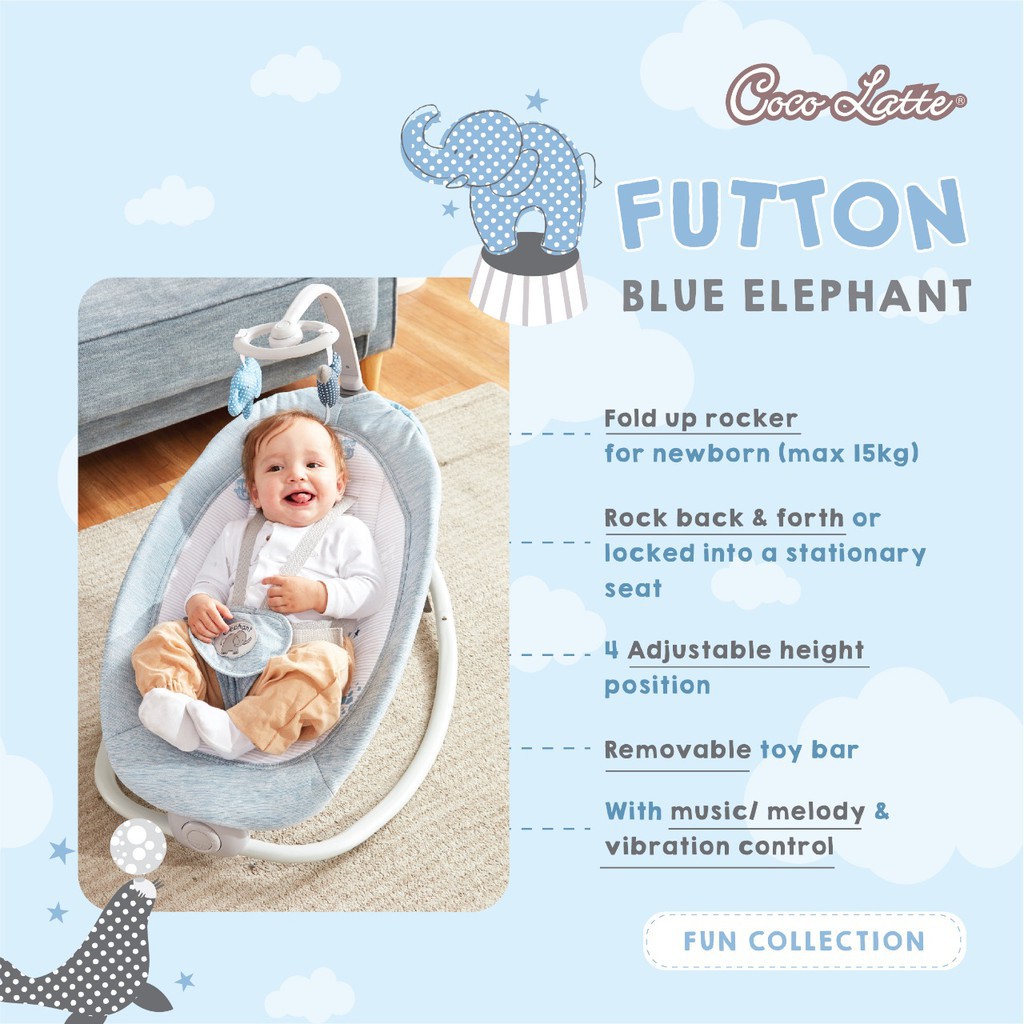 Makassar - Bouncer Bayi Baby Cocolatte Futton Fun Collection Fold Up Rocker