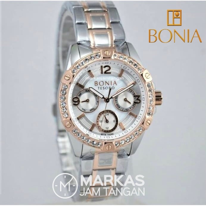 Jam Tangan Wanita Bonia Tesoro Bnb 10296 Chronograph Stainless Steel Original Shopee Indonesia