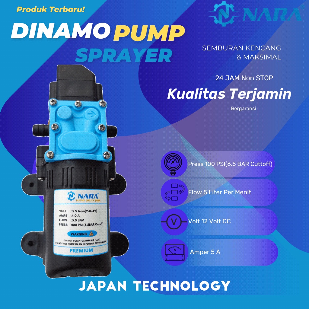 Pompa Dinamo Sprayer Elektrik 12v DC Tangki Cas