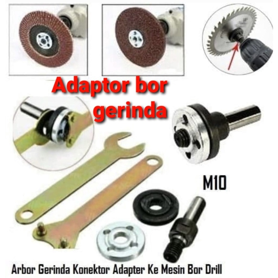 PROMO UNTUK KAMU !! Adaptor Bor Arbor untuk Mata Gerinda Konektor Ke Gerinda Adapter / Adaptor / Converter / Konverter Mesin Bor Ke Mesin Gerinda ADAPTOR BOR KE GERINDA / CONVERTER BOR JADI GERINDA / ADAPTOR