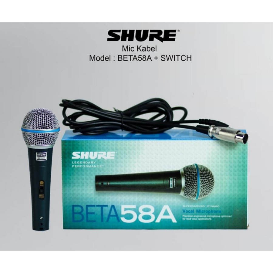 GROSIR MIC/MICROPHONE SHURE BETA 58 A ADA SWITCH ON/OF