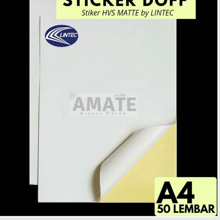 

Termurah dan terbaik >> Kertas Sticker HVS doff A4 isi 50 Lembar Lintec