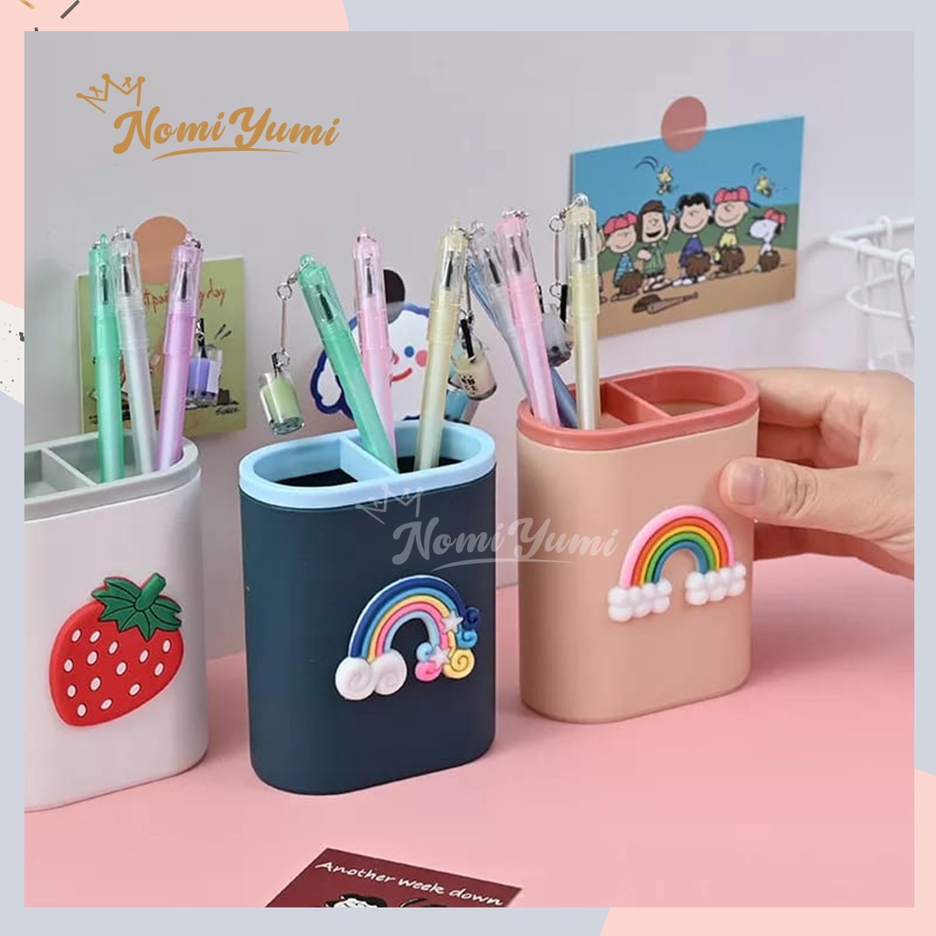 

NomiYumi - Tempat Pensil Kotak Penyimpanan Pulpen Pena Alat Tulis Organizer Pen Holder Keranjang Desk Set