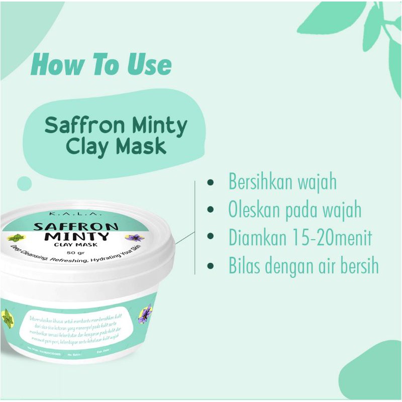 [ READY STOCK ] SAFFRON MINTY CLAY MASK BY K.A.L.A | CLAY MASK SAFFRON MINTY [ BPOM APPROVED ]