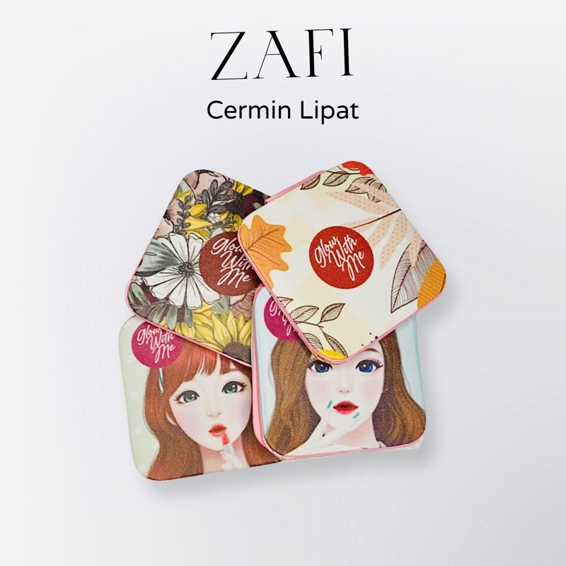 Cermin Ms glowKaca Ms Glow Cermin Ms Cosmetic Cermin tangan Hand Mirror-Lipat Printing CERMI