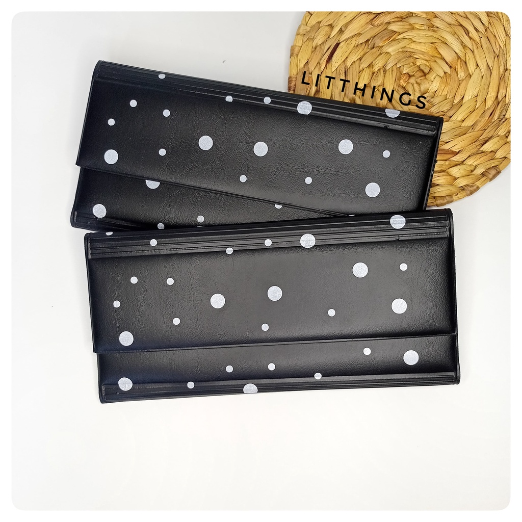 Litthings-Wallet Organizer Dompet Disiplin Keuangan Dompet Pintar Pengatur Keuangan Bulanan Motif Polkadot