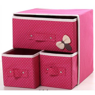  Lemari  Rak Laci Lipat  Polkadot Storage Organizer 