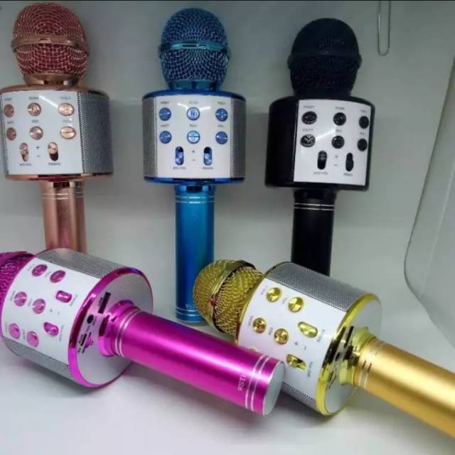 Mic Bluetooth Ws858 Premium Wster Smule Wireless Karaoke Microphone Ws-858 Best QualityK