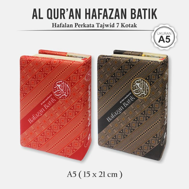 Alquran Hafazan Batik Hafalan Perkata Tajwid 7 Kotak Ukuran A5 REGULER