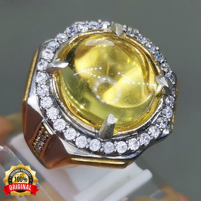 CINCIN BATU PERMATA NATURAL KINYANG EMAS KRISTAL