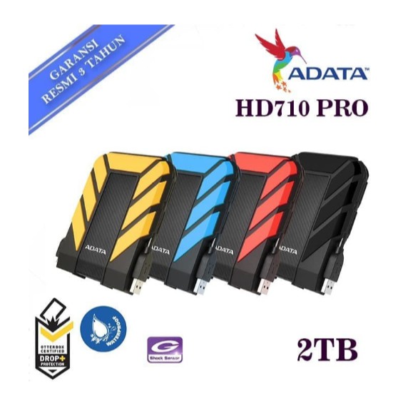 Hardisk Eksternal Adata HD710 PRO 2TB USB 3.2 Antishock &amp; Waterproof