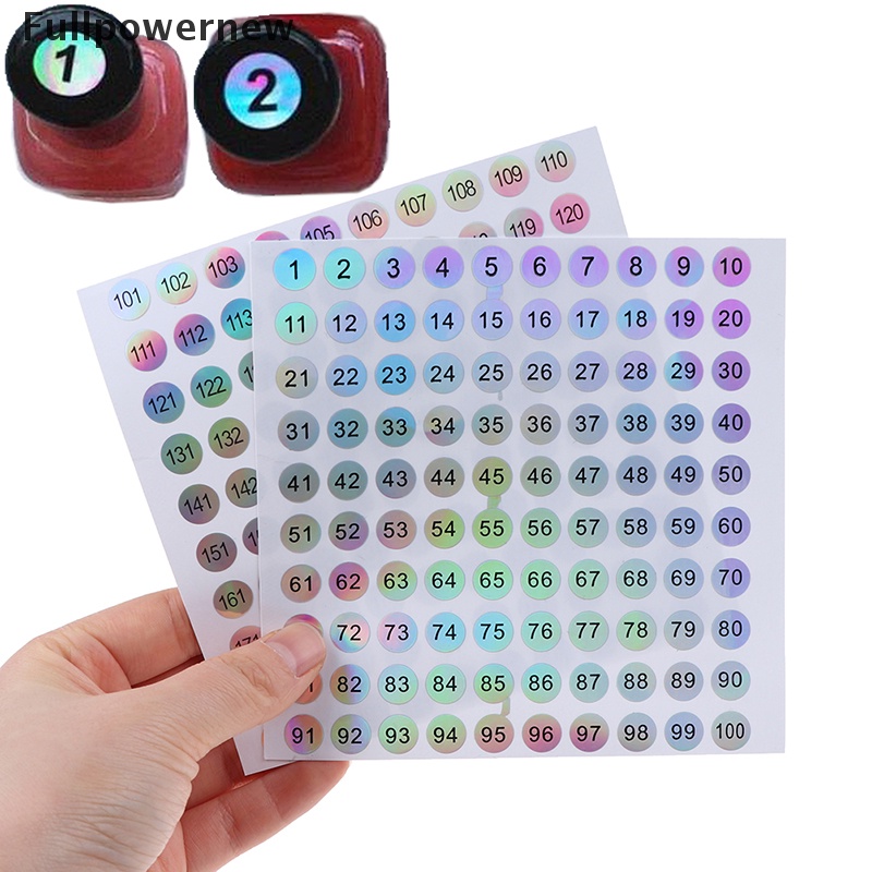 [FULL] Waterproof Number 1-200 Laser Labels Stickers Nail Polish Lipstick Number Tags