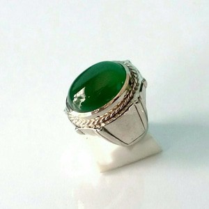 Cincin batu akik green chalsedony like ijo garut super grade A